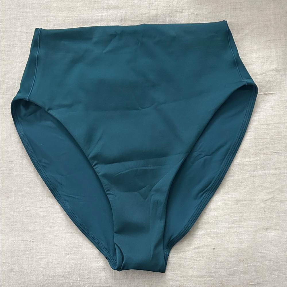 Left On Friday Teal High-Waisted Swim Bottoms
